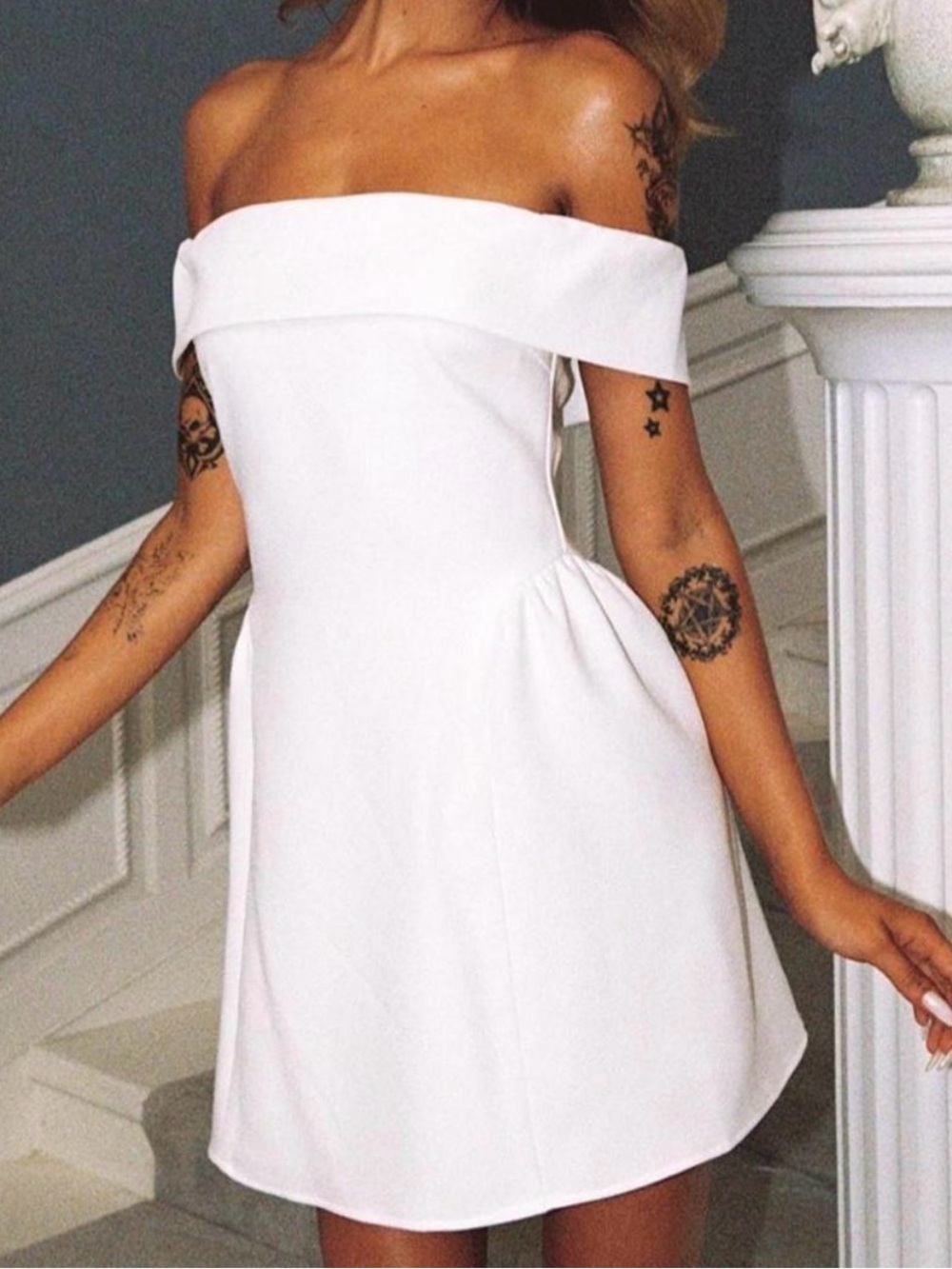 Princess Polly White Strapless Off-Shoulder Mini Dress - Picture 1 of 3